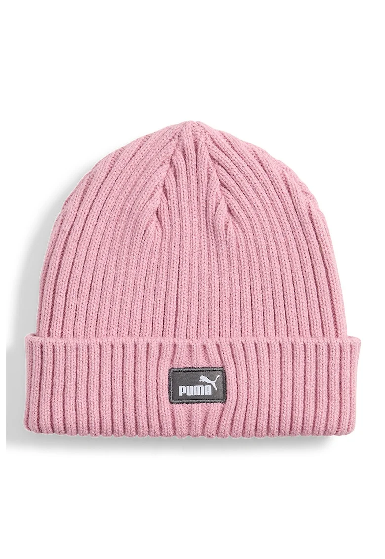 Caciula striata cu aplicatie logo Classic, Roz pastel