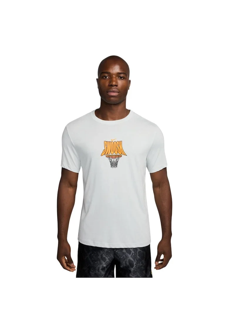 Tricou sport barbati  Dri-FIT, usor, respirabil, alb, bumbac si poliester