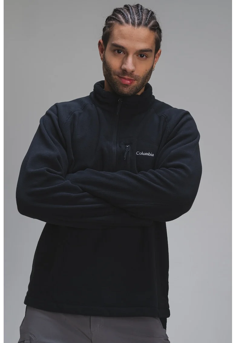 Bluza de trening din fleece, pentru schi Fast Trek III, Negru stins