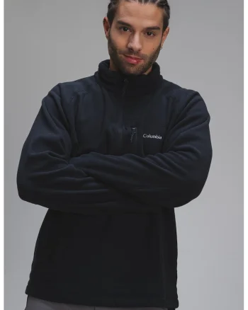 Bluza de trening din fleece, pentru schi Fast Trek III, Negru stins