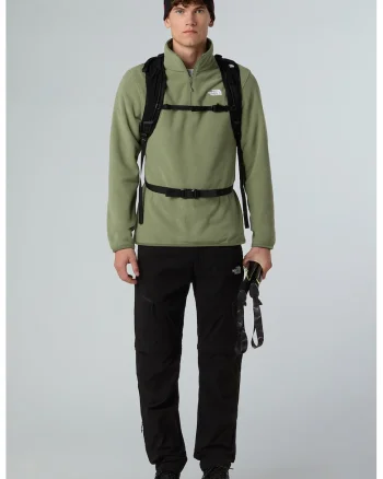 Hanorac din material fleece cu fenta scurta cu fermoar pentru trekking Glacier, Verde pal
