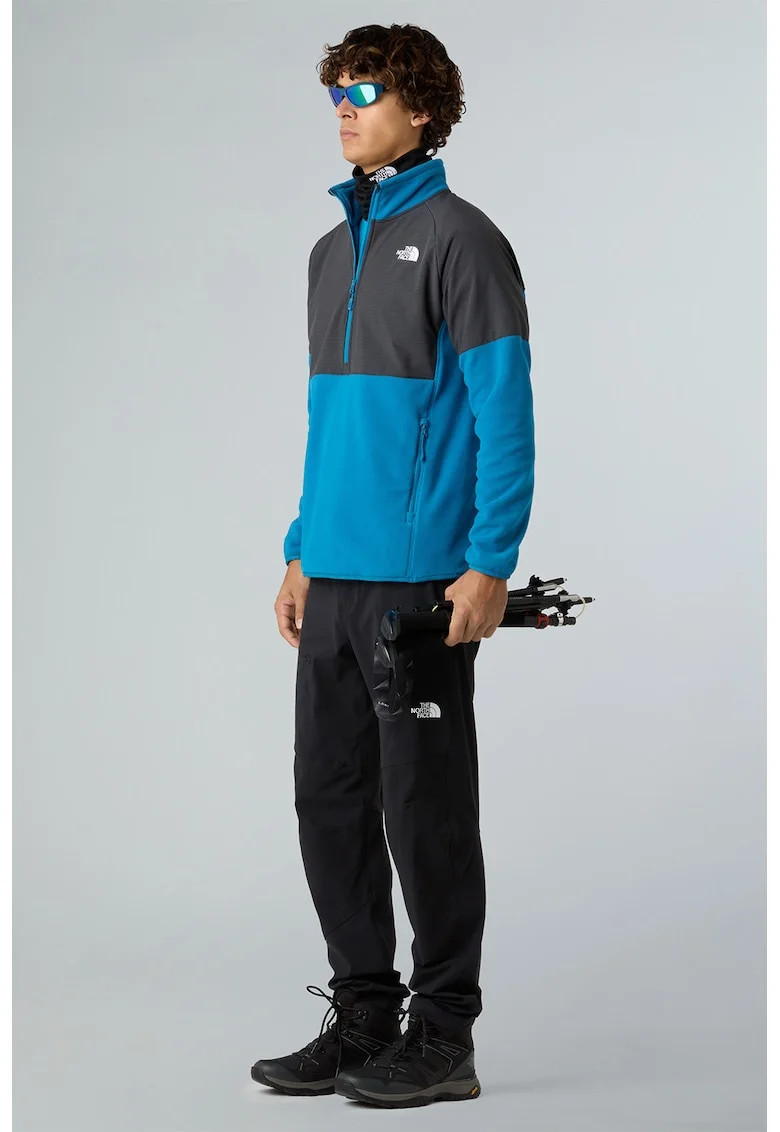 Bluza de trening cu fermoar scurti pentru drumetii Glacier, Albastru pastel/Gri