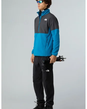 Bluza de trening cu fermoar scurti pentru drumetii Glacier, Albastru pastel/Gri