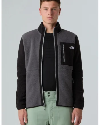 Jacheta din fleece cu fermoar Yumiori, Negru/Gri