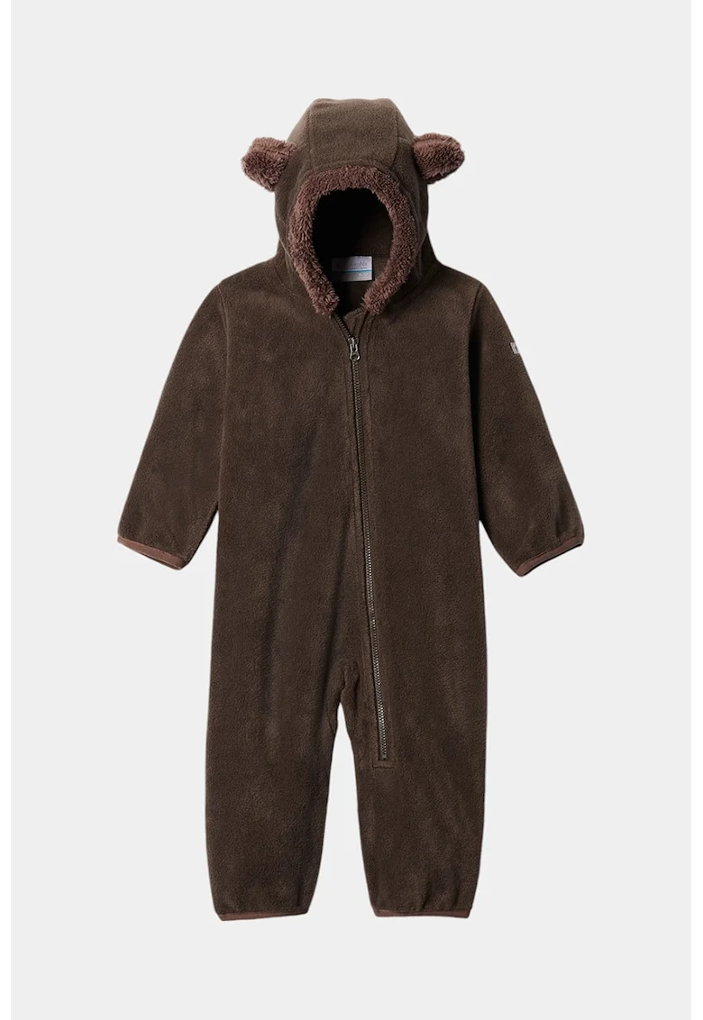 Salopeta din fleece cu garnituri din blana sintetica Tiny Bear™, Maro