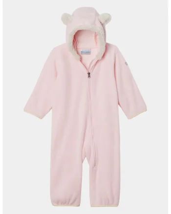 Salopeta din fleece cu garnituri din blana sintetica Tiny Bear™, Roz deschis