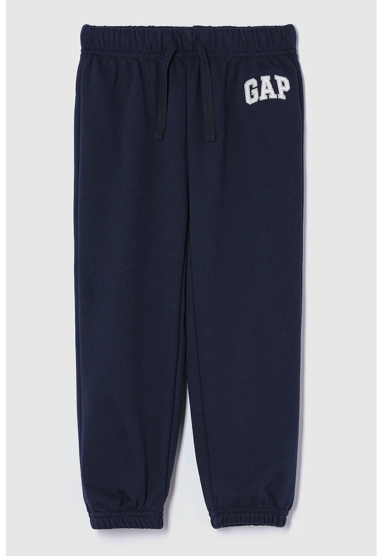 Pantaloni de trening din amestec de bumbac cu logo, Bleumarin