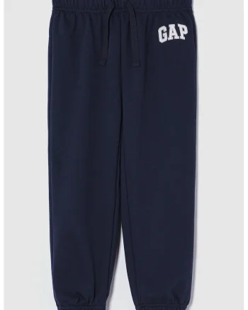 Pantaloni de trening din amestec de bumbac cu logo, Bleumarin