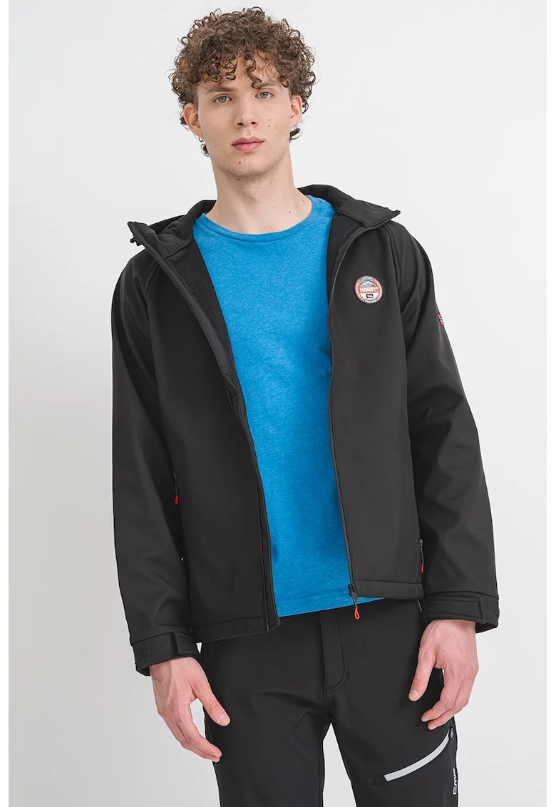 Jacheta cu gluga Tamigo Badge, Negru