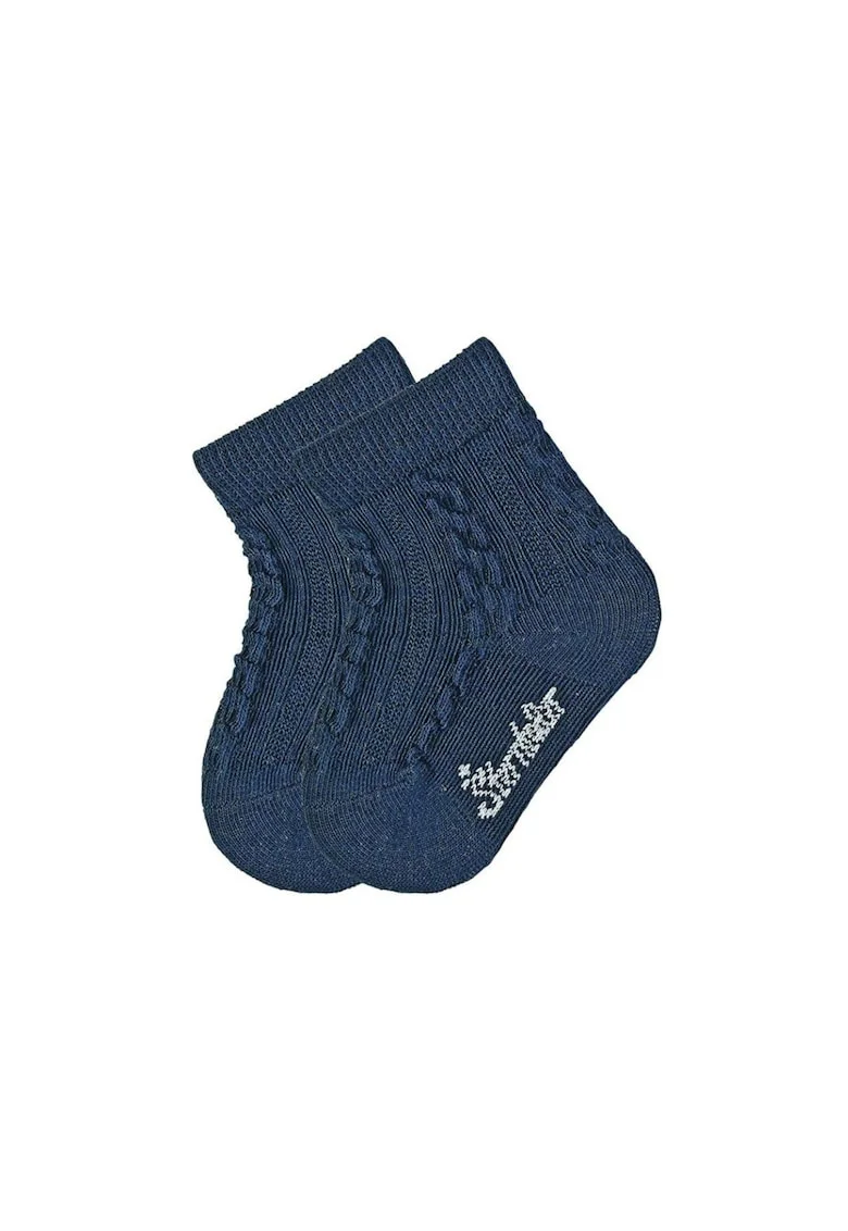 Set 2 perechi sosete copii,  Bumbac/Poliamida/Elastan, Albastru/Alb, 17-18 cm