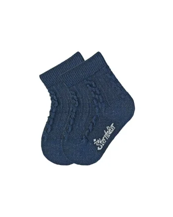 Set 2 perechi sosete copii,  Bumbac/Poliamida/Elastan, Albastru/Alb, 17-18 cm