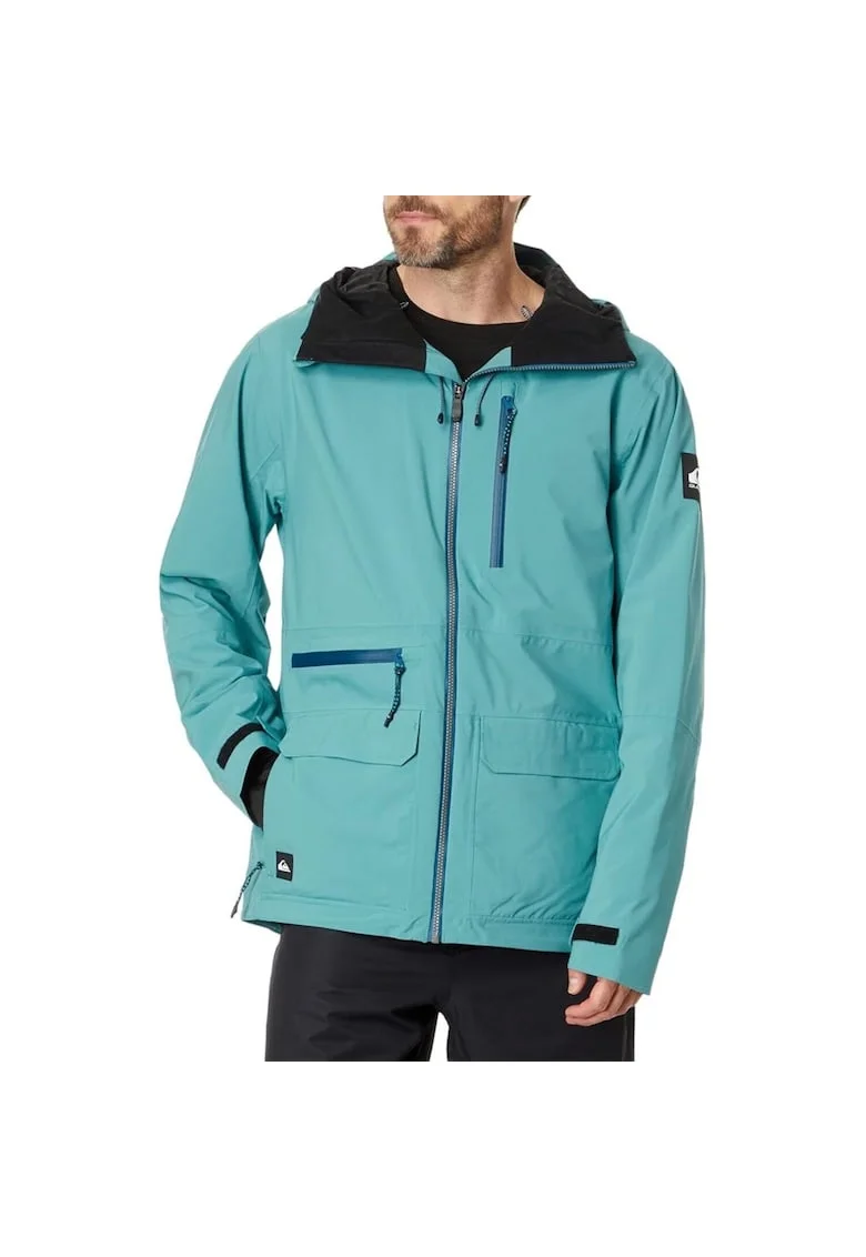 Jacheta sportiva pentru barbati  S. Carlson Stretch Quest, impermeabila, cu gluga, albastra, poliester