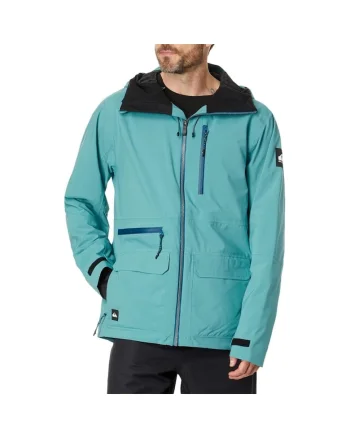 Jacheta sportiva pentru barbati  S. Carlson Stretch Quest, impermeabila, cu gluga, albastra, poliester
