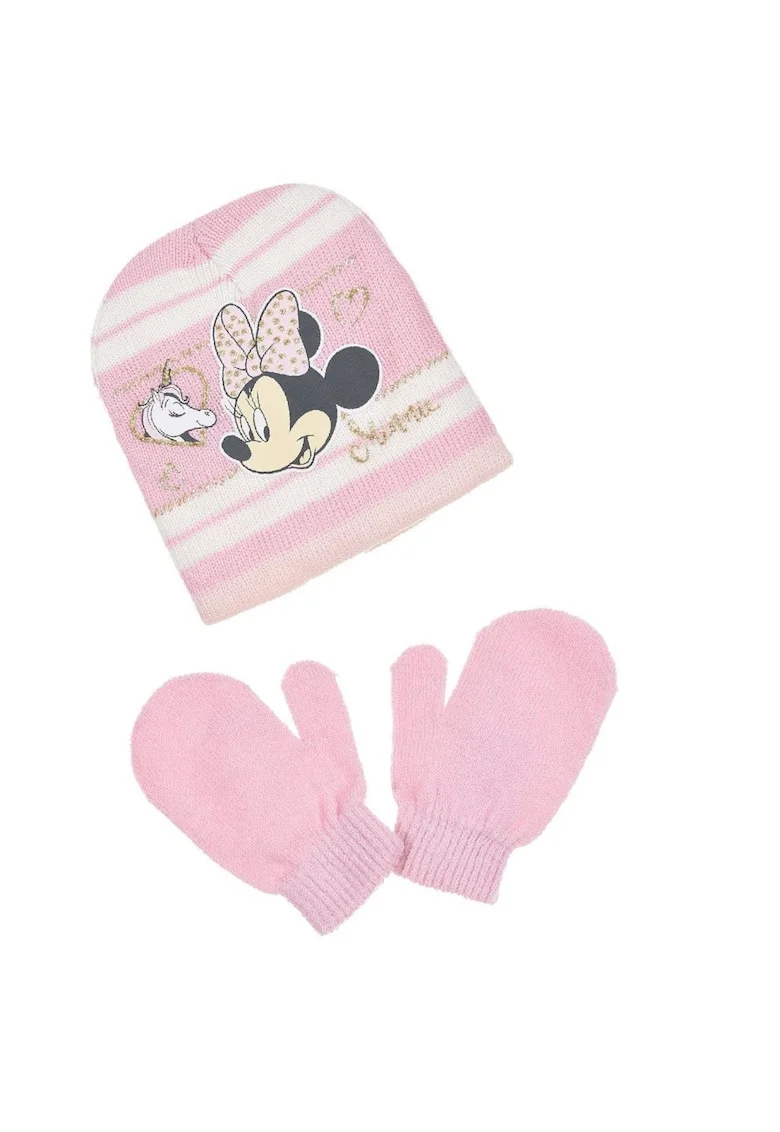 Set caciula si manusi  roz, Myszka Minnie sisafzx, Rosu