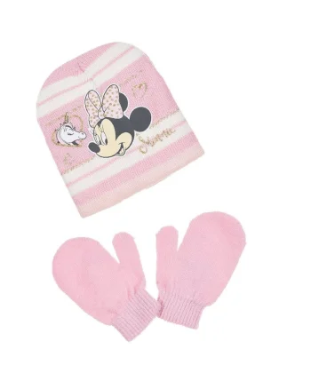 Set caciula si manusi  roz, Myszka Minnie sisafzx, Rosu