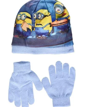 Set caciula/manusi pentru copii,  Minions, Poliester, 52 cm, Multicolor