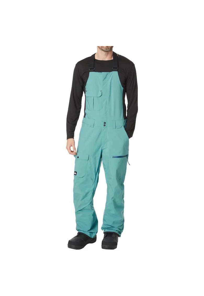Pantaloni sport  albastru, 100% poliester, impermeabili, pentru iarna, set cu bavete utilitare