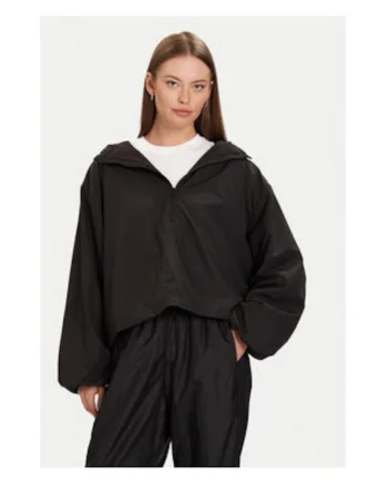 Jacheta de vant dama,  neagra, poliester reciclat