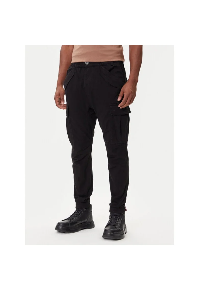 Pantaloni sport barbati,  bumbac/elastan, negru
