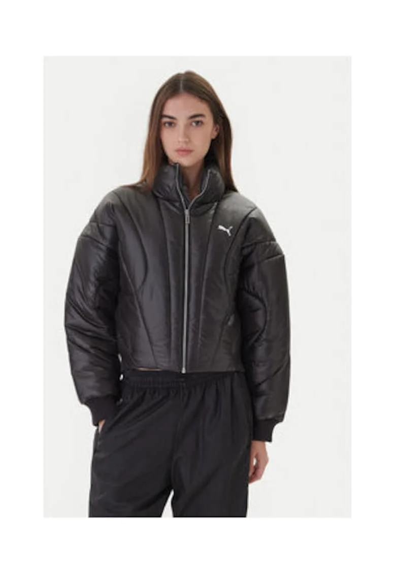 Geaca de iarna dama,  neagra, poliester reciclat