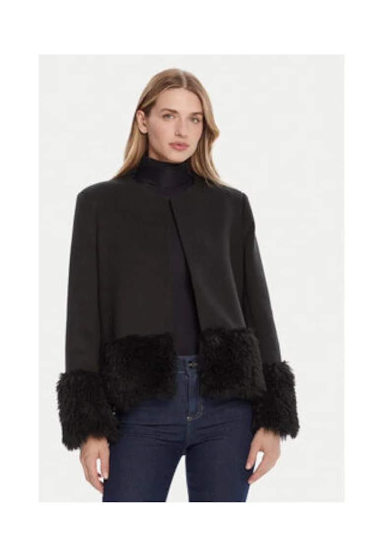 Jacheta de tranzitie dama,  neagra, poliester/viscoza