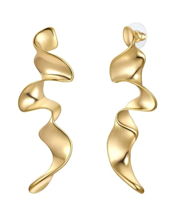 Cercei drop placati cu aur de 14K, Auriu