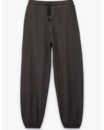 Pantaloni de trening cu snur, Negru stins
