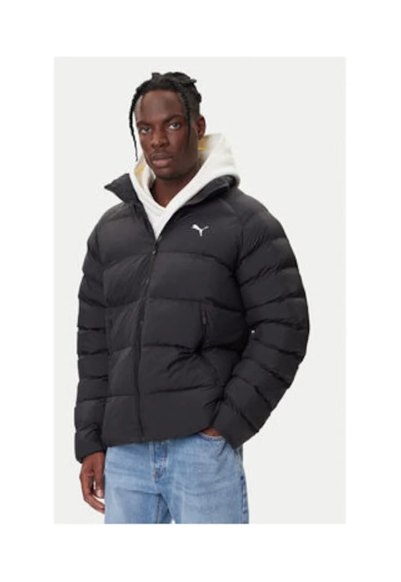 Geaca de iarna barbati,  neagra, 100% poliester reciclat