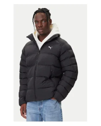 Geaca de iarna barbati,  neagra, 100% poliester reciclat