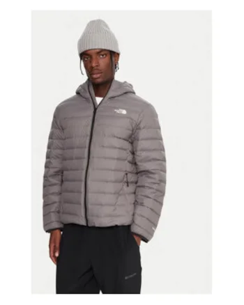 Geaca de puf barbati,  gri, 100% nailon reciclat
