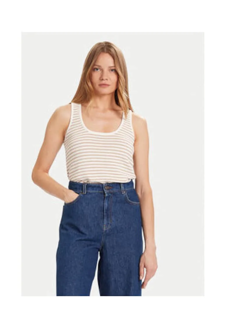 Top Dama,  Bej, 50% poliester, 47% bumbac, 3% fibra metalica