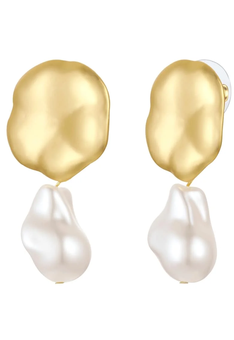 Cercei drop placati cu aur de 14K, Auriu