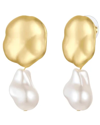 Cercei drop placati cu aur de 14K, Auriu