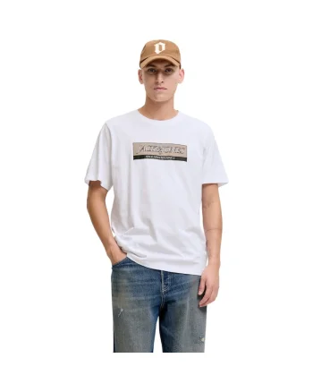Tricou JACK &JONES Inwood Block Branding 50177, Alb