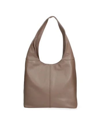 Geanta hobo de piele, Maro taupe
