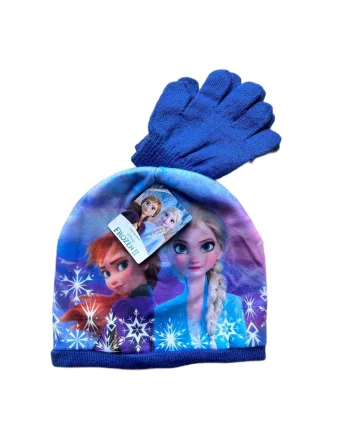 Set Caciula si Manusi  Frozen II, 54, Albastru, acril