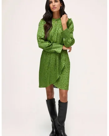 Rochie cu maneci bishop, Verde deschis