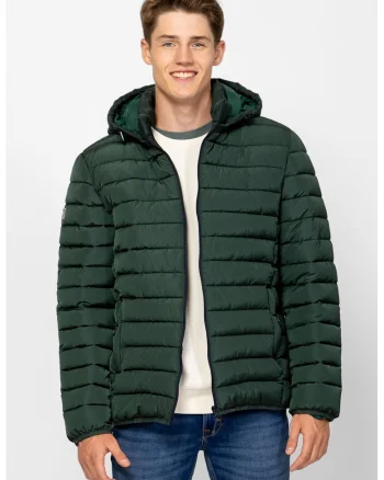 Geaca matlasata cu gluga, Verde padure