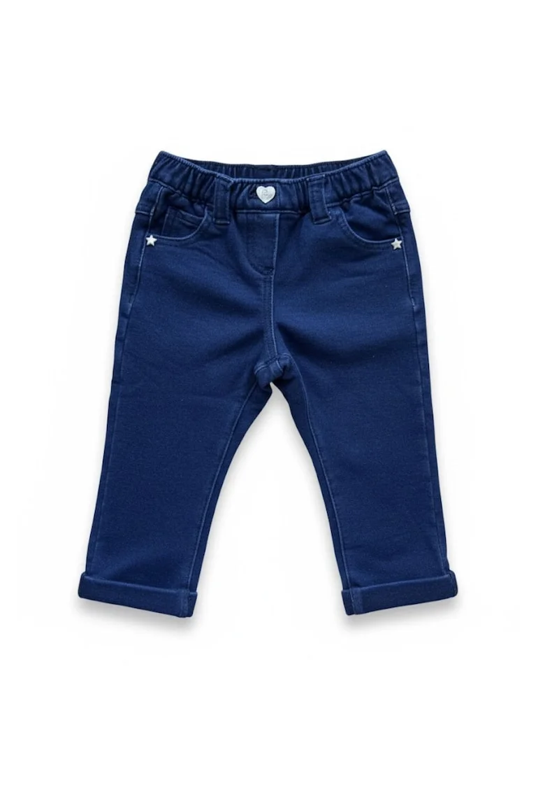 Pantaloni copii  din bumbac bleumarin 68