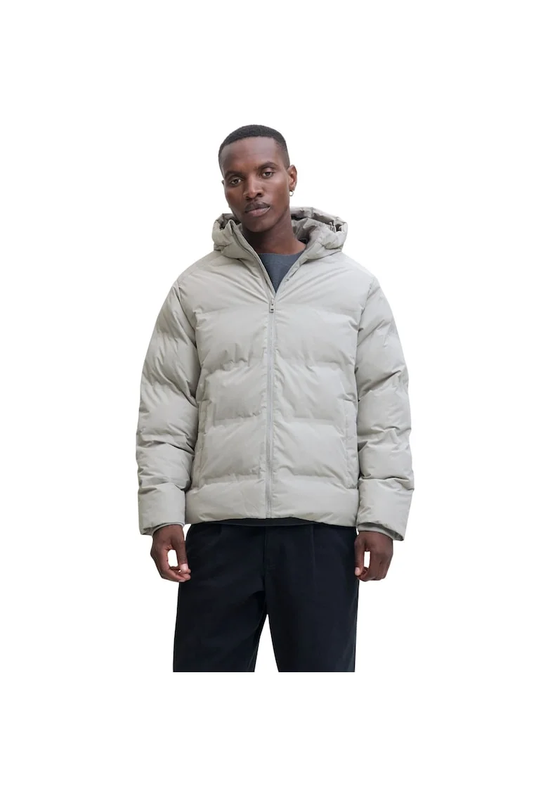 Geaca JACK &JONES Soho Puffer Hood Sn 51559, Gri deschis