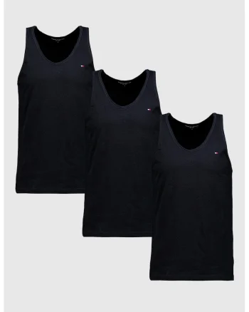 Set de top-uri din bumbac - 3 piese, Negru