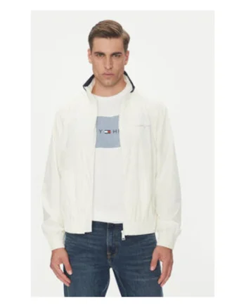 Geaca de tranzitie barbati,  alb, 100% nailon reciclat