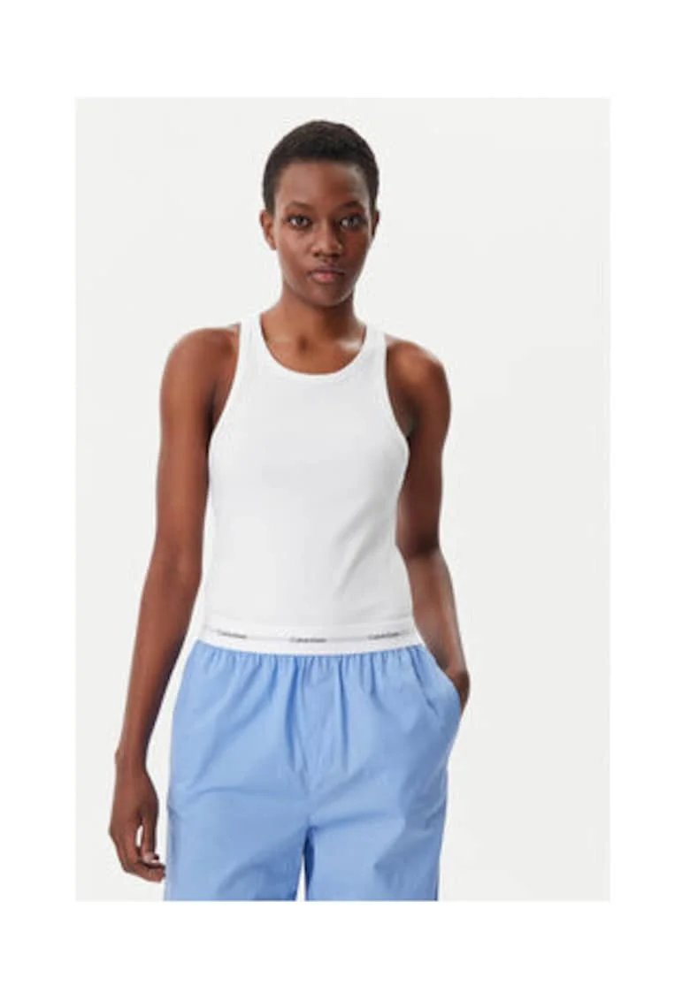 Top Dama,  Alb, bumbac organic, elastan,