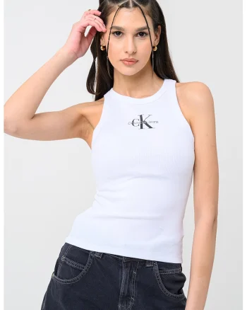 Top din amestec de bumbac cu logo