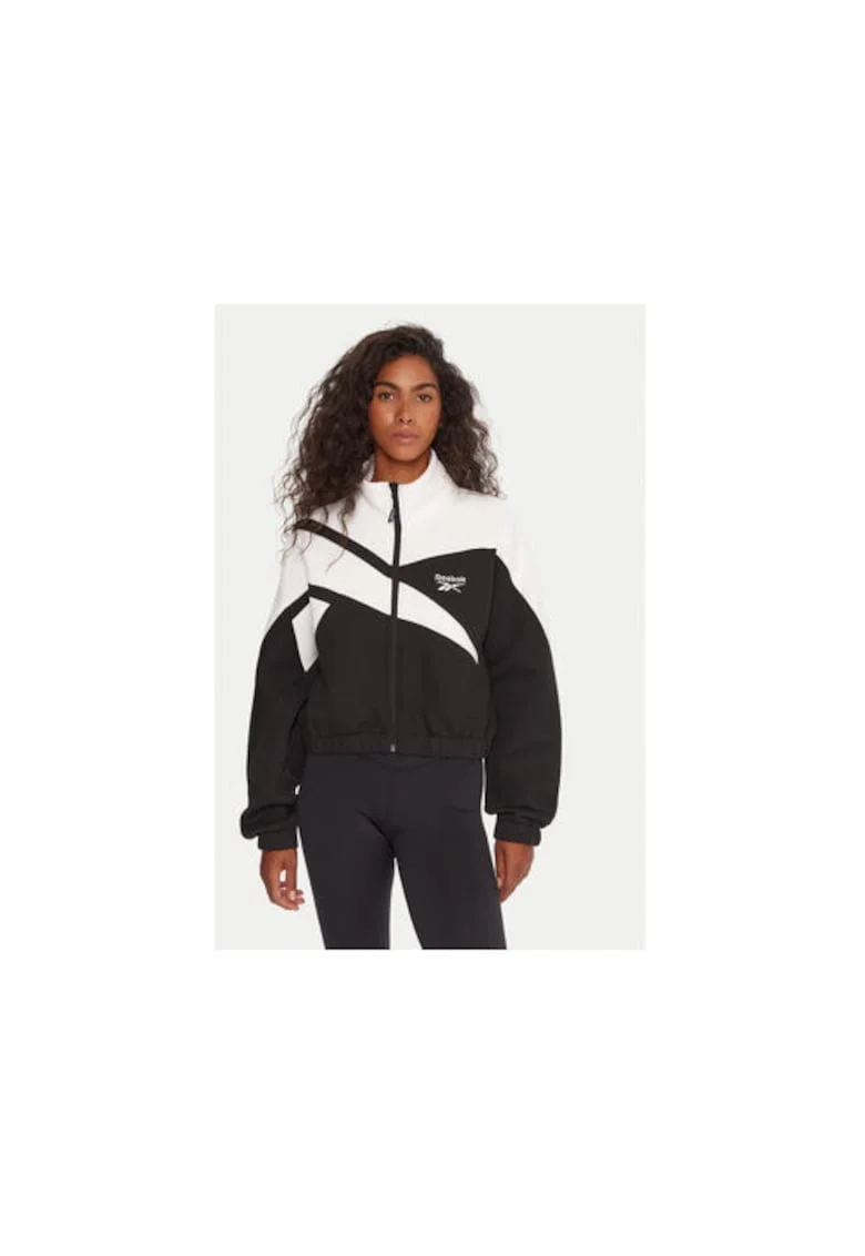 Hanorac sport dama,  negru/alb, bumbac/poliester