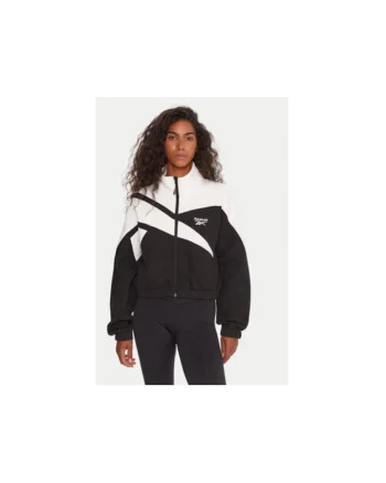 Hanorac sport dama,  negru/alb, bumbac/poliester