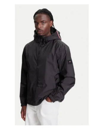 Geaca de tranzitie barbati,  neagra, 100% poliester reciclat,