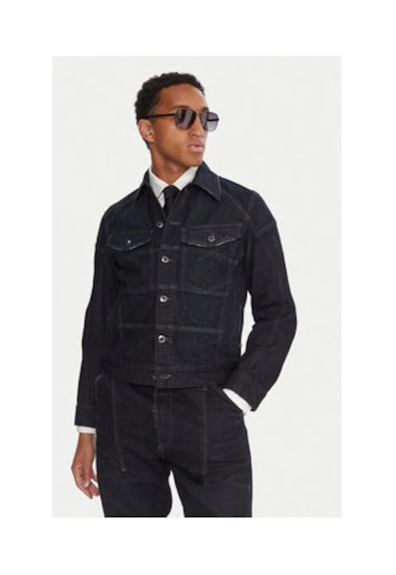 Geaca de blugi barbati, G Star Raw, bleumarin, 100% bumbac,