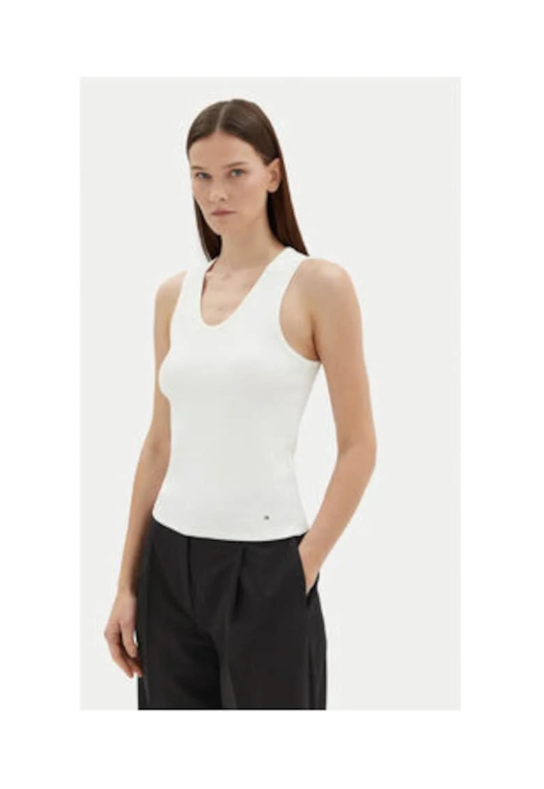 Top Dama,  Ecru, 96% bumbac, 4% elastan,