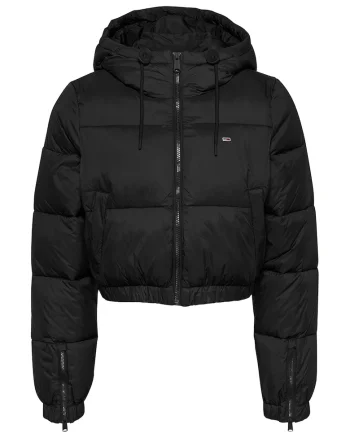 Geaca crop bufanta, Negru
